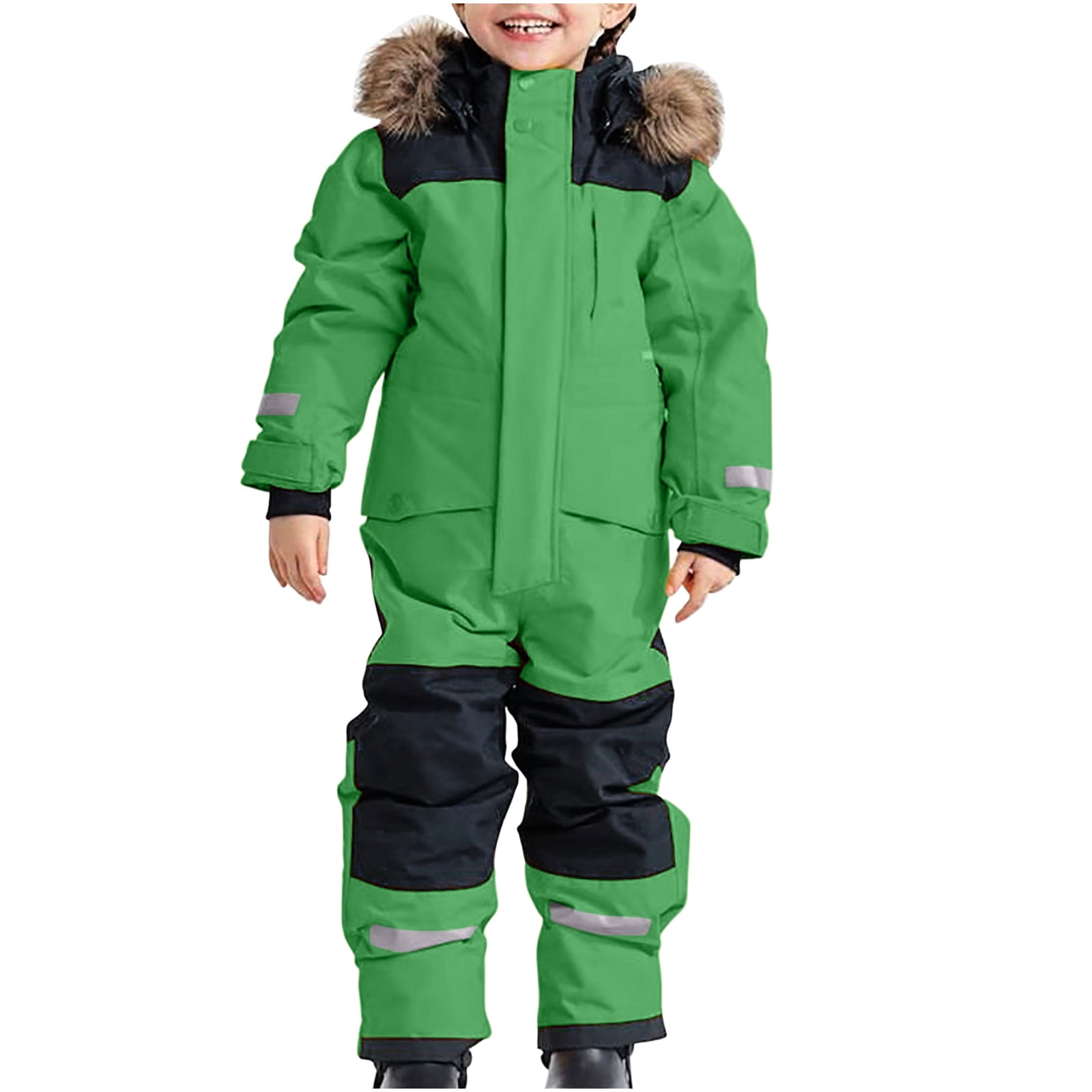 Kids Girls Boys Waterproof Colorful Siamese Snowsuits Ski Suits Jackets Winter Jumpsuits