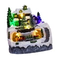 thumbnail image 1 of Christmas Village House Resin Snow Tree Scene for Office Desk Indoor Holiday, 1 of 8