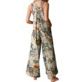 thumbnail image 2 of Fortune Combinaison à Bretelles Bohème pour Femmes, Barboteuse Vintage à Motif Floral, Salopette à Jambes Larges, 2 of 5