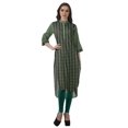 thumbnail image 3 of Moomaya Kurta d'Été en Coton Longueur Genou Imprimé Manches Retroussables Kurtis pour Femmes, 3 of 6