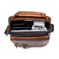 thumbnail image 3 of WEIXIER Men's Crossbody Bag Leather Small Business Shoulder Handbag for IPad 9.7", Light Brown, 3 of 5