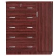 thumbnail image 2 of Pemberly Row Modern 5 Drawer Wooden Tall Chest Wardrobe in Mahogany, 2 of 7