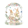 thumbnail image 2 of FcBaudy Easter Theme Party Tableware Set Spring Flower Bunny Disposable Party Supplies Disposable tableware, 2 of 4