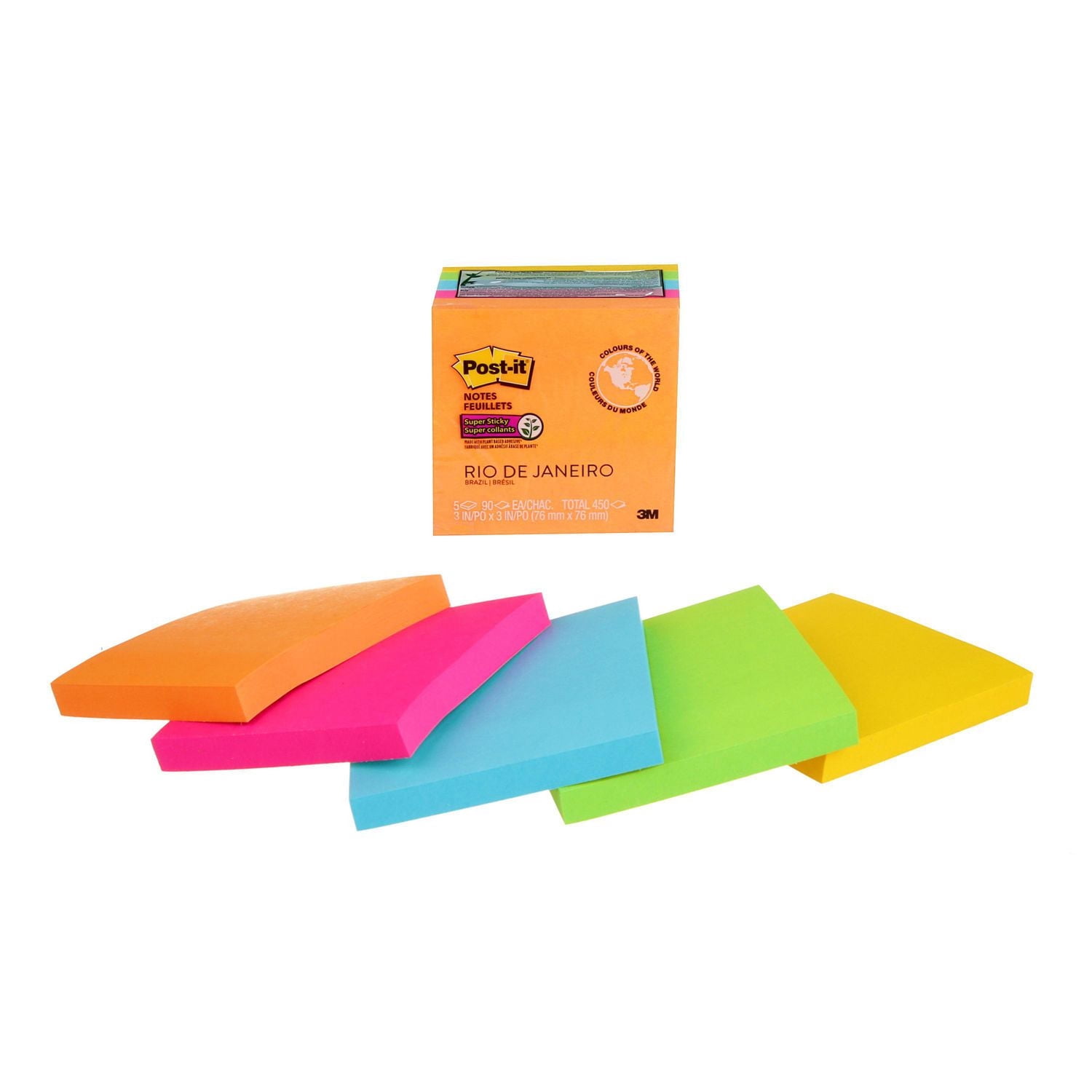 Post-it® Super Sticky Notes 654-5SSMIA-C RP, Miami Collection