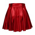 thumbnail image 3 of Jupe-short Mini pour Femmes Métallique Scintillante Brillante Évasée Plissée Ligne A Taille Haute Tenue Tendance, 3 of 5