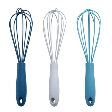 Mainstays 9.5in Silicone Whisk, Navy, Grey, or Teal