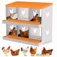 thumbnail image 1 of Chicken Nesting Box, 6 Compartment Metal Nesting Boxes for Chicken Coop, Roll Away Nest Box, Easy Egg Collection, Easy to Clean and Install, Chicken Laying Boxes,Orange, 1 of 7