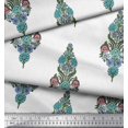 thumbnail image 2 of Soimoi Rayon Crepe Fabric Leaves & Floral Block Print Fabric by The Yard 46 Inch Wide, 2 of 3