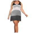 thumbnail image 4 of Plebaso Plus Size Women's Crochet Cover ups Tie Straps Beach Bikini Cover up Backless Color Block Dress, 4 of 7