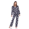 thumbnail image 1 of White Mark Women's Floral Long Sleeve Button-Down Pajama Set, 1 of 6