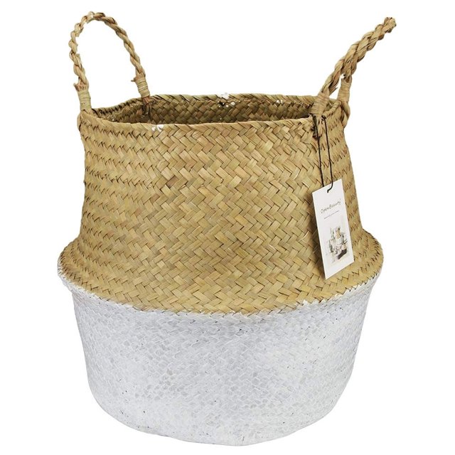 Seagrass Weaving Foldable Home Storage Bucket Toy Sundries Clothes Plants Basket