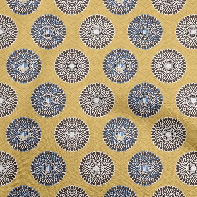 oneOone Georgette Viscose Gamboge Yellow Fabric Asian Block Craft Projects Decor Fabric Printed by The Yard 42 Inch Wide