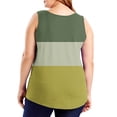 thumbnail image 4 of Swstbby Soldes d'Été! Hauts d'Été pour Femmes Grande Taille, Mode Décontractée Imprimée Ample Débardeur Col Rond Jaune TTTTG, 4 of 4