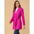 thumbnail image 3 of INSPIRE CHIC Manteau Trench Long pour Femme, Mignon, à Col Rabattu, à Simple Boutonnage, avec Ceinture, 3 of 4