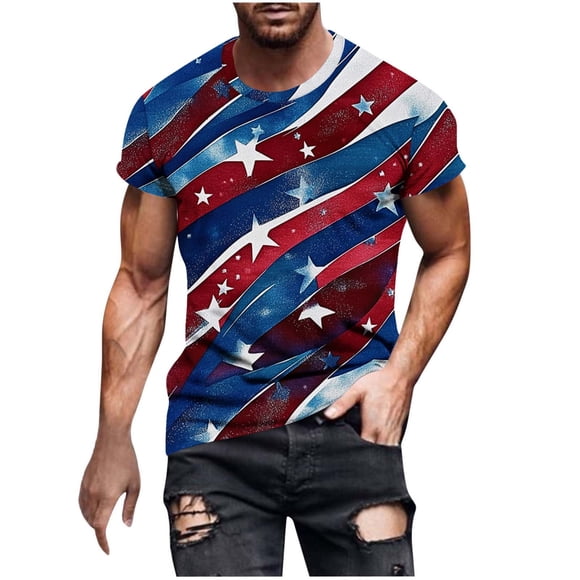 Txeol T-Shirt pour Hommes de la Fête du Canada à Manches Courtes, Hauts, T-Shirts Graphiques avec Drapeau du Canada, Patriotique, Vêtements du 1er Juillet, Multicolore, m