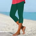 thumbnail image 2 of Timegard Women's High Waisted Slim Yoga Capris, Solid Color, Small, 2 of 6