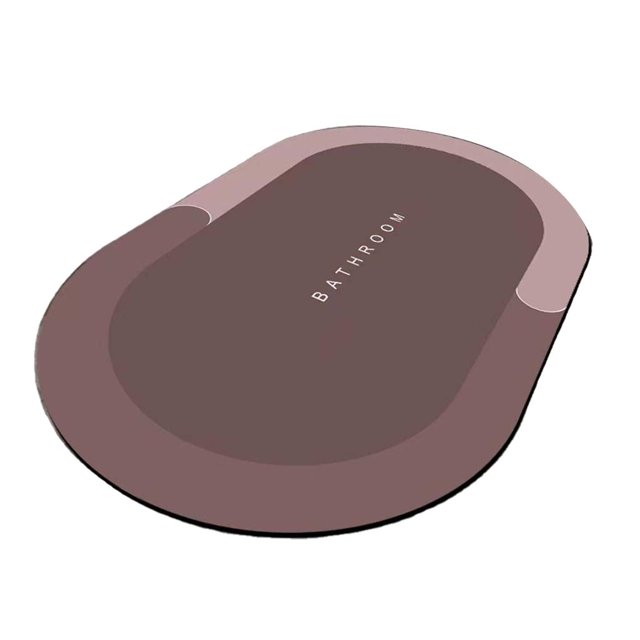 GROWTH TANK Super Absorbent Bathroom Rug Quick Dry Washable Diatomite Easy to Clean Bath Mat Oval