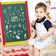 thumbnail image 4 of Costway Flip-Over Double-Sided Kids Art Easel Paper Roll Storage Bins, 4 of 10