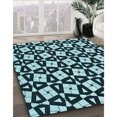 thumbnail image 3 of Ahgly Company Tapis d'Intérieur Lavable en Machine Carré Transitionnel Bleu Lagon, 3 Pieds Carré, 3 of 7