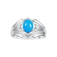 thumbnail image 1 of RYLOS Men's Rings Sterling Silver Rings Classic Designer Style 9X7MM Oval Gemstone &  Diamond Ring Turquoise December Birthstone Rings For Men Size 11, 1 of 7