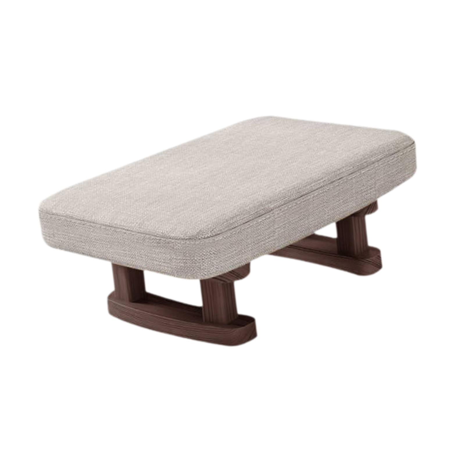 yuksok Foot Rest with Wooden Legs Rectangle Short Step Stool for Bedroom Hotel Dorm Plain Color