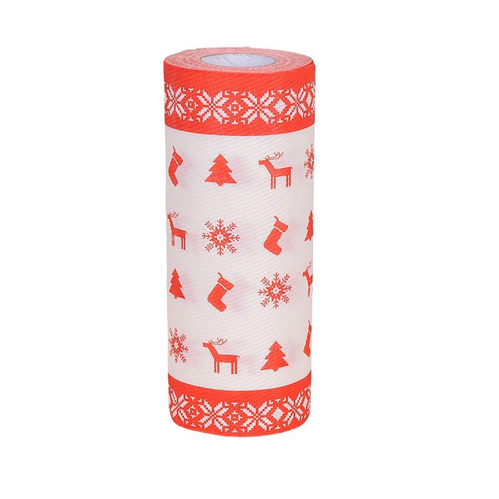Christmas Paper Towels Kitchen Christmas Papertowels Oil Absorption and Xmas Paper Towels for Party Table Grease Proof Food Paper Food Snacks Paper Disposable Cleaning