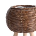 thumbnail image 4 of DOLITY Plant Basket with Legs Rattan Basket Decorative Simple Basket Planter Flower Pot Ball Dark Brown, 4 of 9