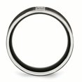 thumbnail image 2 of Stainless Steel Brushed Black IP Flat Three CZ Ring Size 8.5, 2 of 7