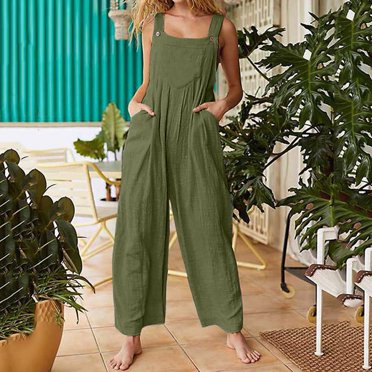 LSLJS Women Fashion Loose Jumpsuit Casual Suspender Pants Wide Leg Overalls Gifts for Women