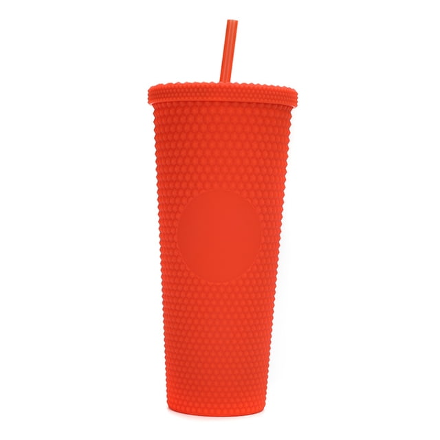 Gobelet d'Eau Grande Capacité 710ML24OZ Entièrement Clouté, Mat, Gobelet Réutilisable avec Grand Ouverture, Couvercle Étanche, Paille