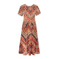 thumbnail image 5 of Offre Limitée Iumwxz Robes à Manches Courtes pour Femmes Tunique Décontractée Ample Robe Longue Plissée Robe Imprimée Tendance Robes d'Été pour Femmes Robes Tendance pour Fête, 5 of 5