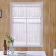 thumbnail image 4 of Rideau de Fenêtre Rideau Court Cantonnière de Cuisine Draperie Polyester Dentelle Motif de Fleurs Rideau de Balcon pour la Maison Beige, 4 of 7