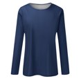 thumbnail image 4 of Timegard Womens Tops Long Sleeve Round Neck Solid Color Basic Tee Fall Casual Comfy Loose Tops Blouse, 4 of 5