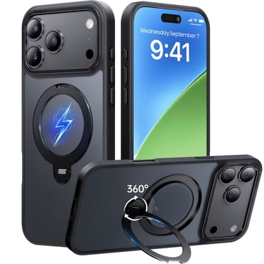 DOMAVER pour iPhone 17 Pro Max, Étui avec Support Magnétique 360, [Compatible MagSafe] [Protection 4X de Qualité Militaire] Étui Mince pour iPhone 17 Pro Max, 6,10 Pouces, Noir