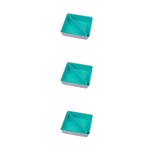 QualitChoice Home Hotel Felt Keys Tapes Phone Watch Storage Box Living Room Drawer Pens Remotes Jewellery Organizer Container Grey Blue Green 3PCS