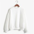 thumbnail image 1 of Jsaierl Womens Casual Solid Color Sweatshirts Loose Fit Round Neck Long Sleeve Pullover Soft Fall Trendy Tops Basic Simple Versatile Sweatshirts, 1 of 3