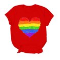 thumbnail image 4 of JIRNDf T-Shirt pour Femmes Hauts Tendance Été Imprimé Floral Col Rond Décontracté Manches Courtes Confortable Stylé Mignon T-Shirts Graphiques pour Femmes Chemises Rouge TTG, 4 of 4