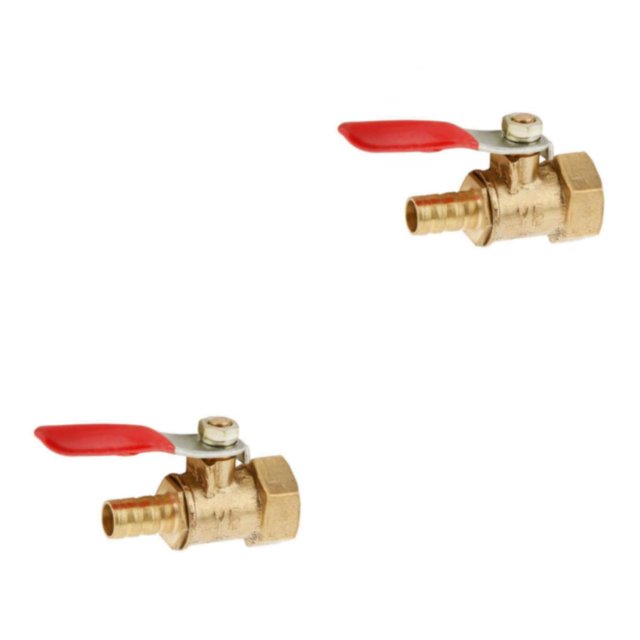 Thinsony Various Type Ball Valve Threaded Brass Valve Ball 16mm 8mm Red 2Set