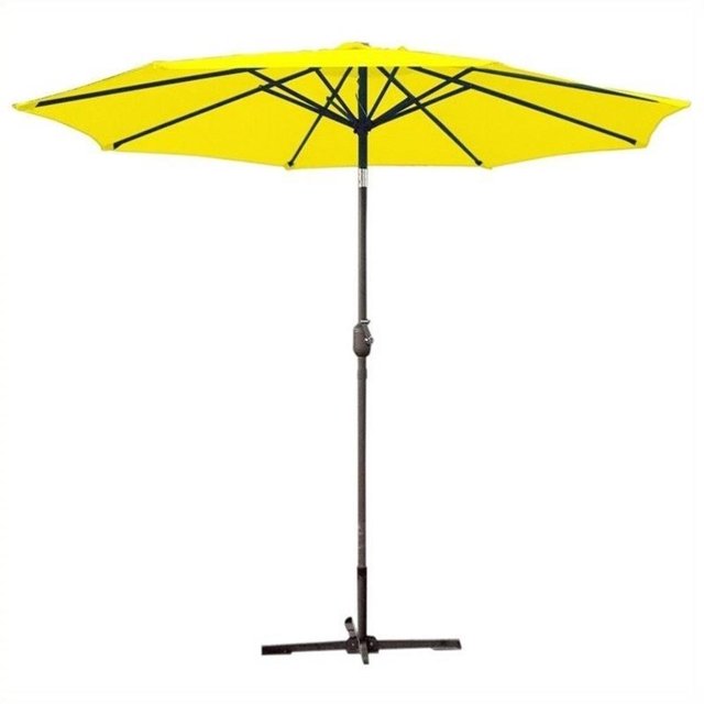 Jeco Parasol de Marché pour Patio en Aluminium de 9 Pi, Inclinable avec Manivelle