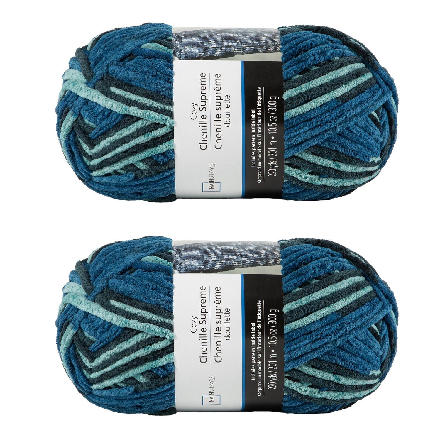 MAINSTAYS 2 pack blues polyester yarn