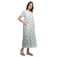 thumbnail image 2 of Moomaya Printed Sleepwear Cotton Ruffled Border Womens Maxi Nightdress, 2 of 5