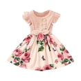 thumbnail image 1 of Toddler Kids Baby Girls Summer Dress Ruffled Sleeveless Stitching Floral Dress, 1 of 9
