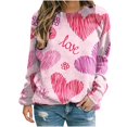 thumbnail image 2 of Meichang Sweat-Shirt Surdimensionné pour Femmes Sweat-Shirt de la Saint-Valentin Graphique Amour Manches Longues Pull Décontracté Coupe Ample Col Rond Sweat-Shirts de Vacances, 2 of 5