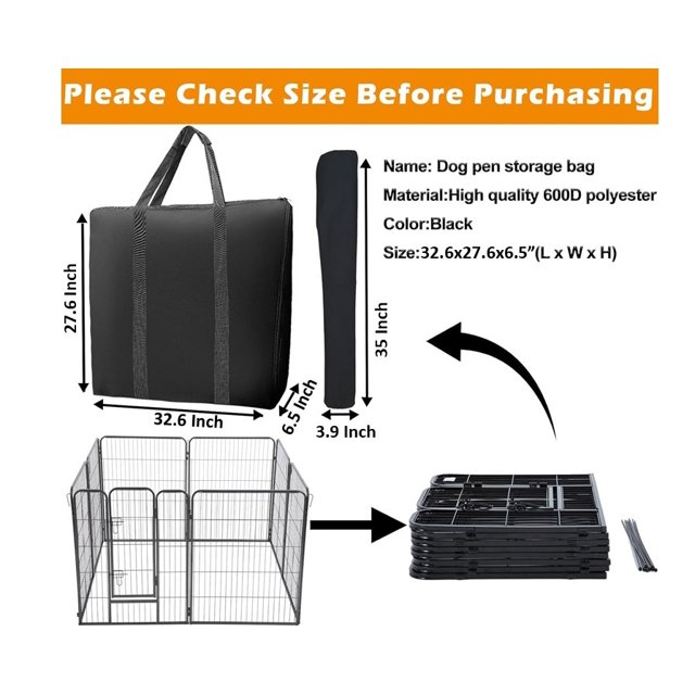 Specialized Dog Playpen Storage Bag Designed for RV Trips, Fits 24"/32" H 8/16 Panels