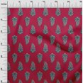 thumbnail image 2 of oneOone Viscose Jersey Fabric Leaves & Paisley Block Printed Craft Fabric BTY 60 Inch Wide, 2 of 5