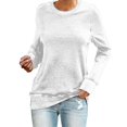 thumbnail image 1 of Pxiakgy T-Shirts pour Femmes T-Shirts Décontractés Col Rond Manches Courtes Longues Chemise Douce Ample Blanc + TG, 1 of 4
