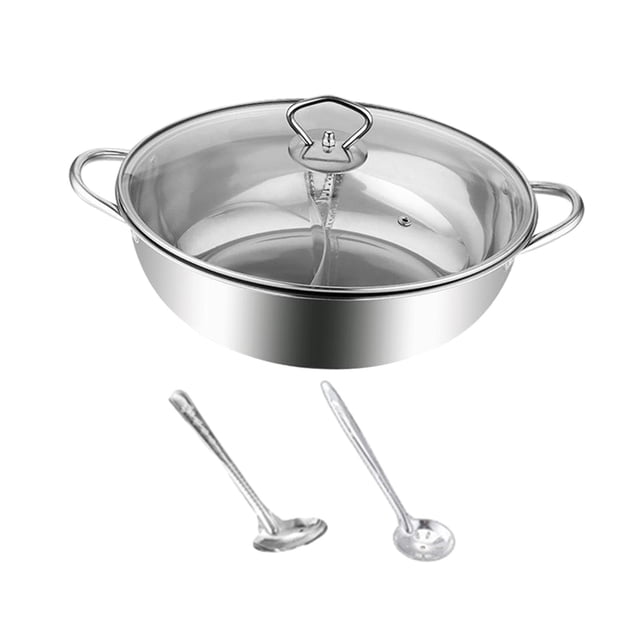 tamizeot Divided Hot Pots Hot Pot With Divider Shabu Shabu Pot Fast Conduction Kitchenware With Warm Keeping Properties