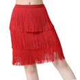 thumbnail image 4 of lionlar Jupe de Danse Latine Mode Robe Douce et Confortable pour Femmes pour Samba Tango Rouge Moyen, 4 of 6