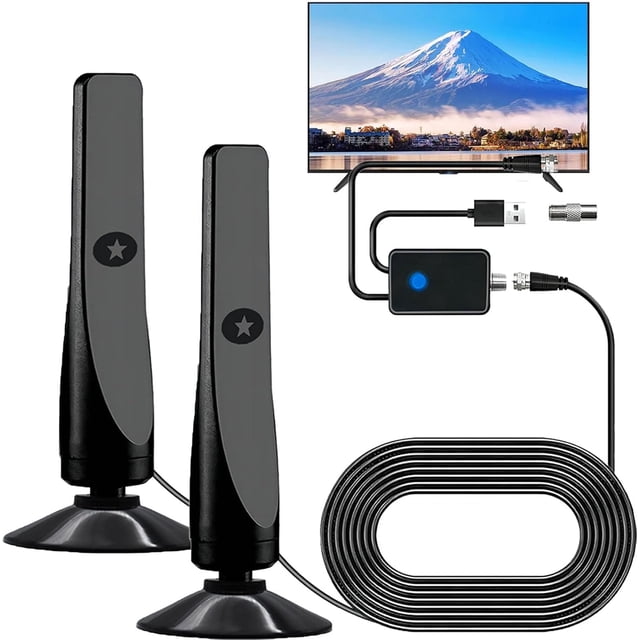 Antenne TV Wave Max 2025, Antenne TV Wave Max Pro 2025, Antenne Numérique Améliorée pour Télé Intelligente Intérieure, Antennes HD à Longue Portée pour Télévision, Prise à Ventouse, Branchez et Utilisez (2 Pcs)