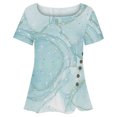 thumbnail image 4 of EQWLJWE Hauts pour Femmes Hauts d'Été pour Femmes Mode Décontractée T-Shirts à Manches Courtes pour Femmes Col Carré Imprimé Hauts à Boutons, 4 of 5